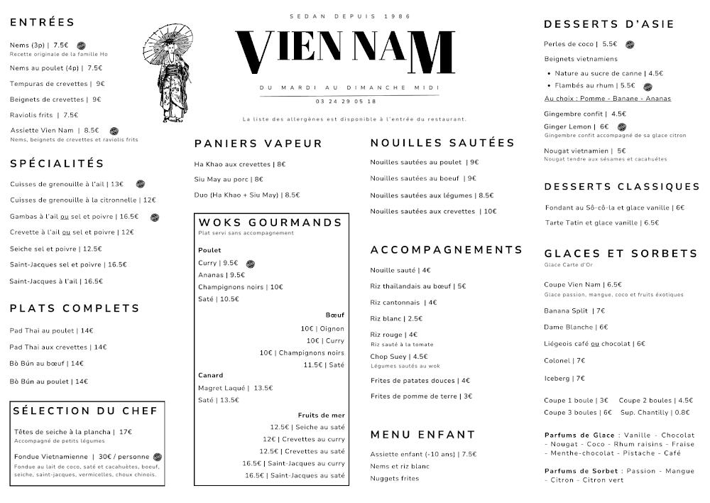 Vien Nam Sedan - Menu Image 2